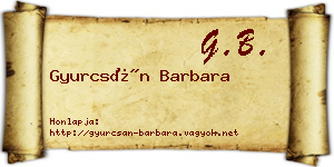 Gyurcsán Barbara névjegykártya