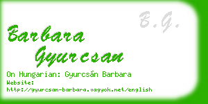 barbara gyurcsan business card